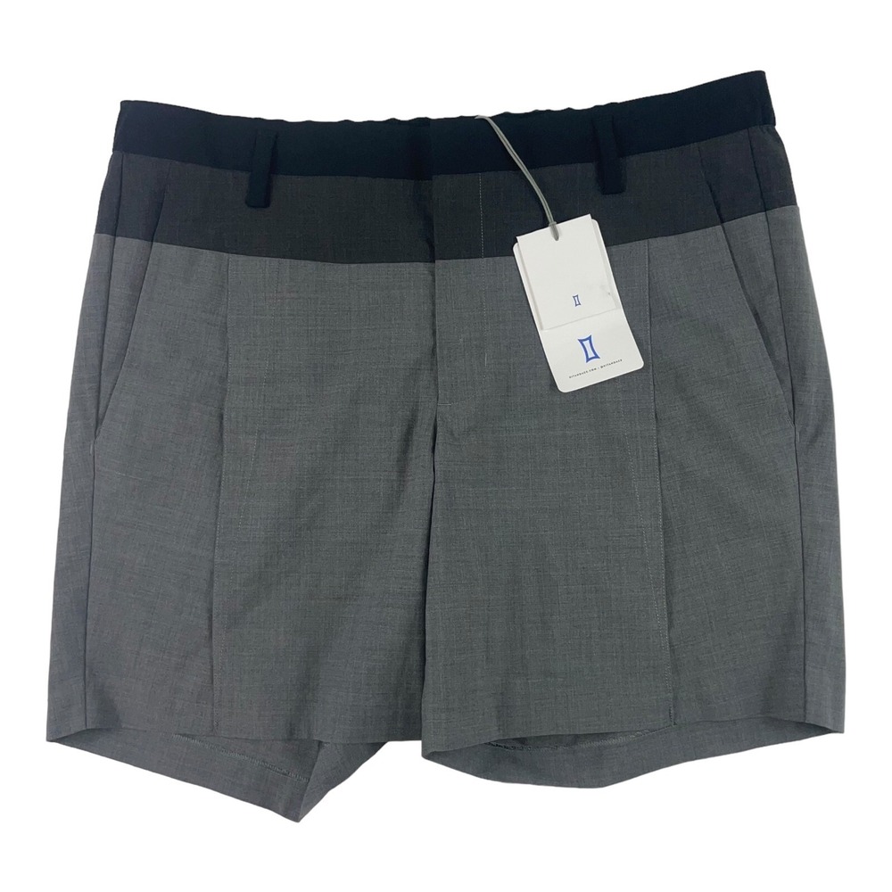 Kit And Ace Drop The Pleat Tailored Fit Wool Silk Blend Mens Shorts Grey Size 38
